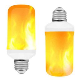 LED E27 Flame Bulb Fire 4 Patronen LED Light Dynamic Flame Effect 220V voor Home Lighting H220428