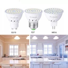 LED E27 LampSpotlight Ampoule 48 60 80 LED s lampara 220 V GU 10 bombillas MR16 gu5 3 Lampada Spot