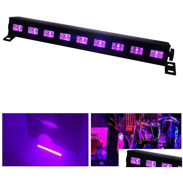 Effets LED Lumières noires pour les fêtes 27W 9Led Uv Blacklight Bar Fit 16X16Ft Neon Glow Party Anniversaire Éclairage de scène de mariage dans le D Otpy7