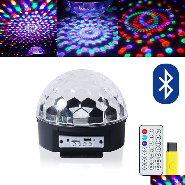 Effets LED Couleurs changeantes Dj Stage Lights Effet magique Disco Strobe Ball Light avec télécommande Mp3 Play Xmas Party Rotating Spot Dhi0A