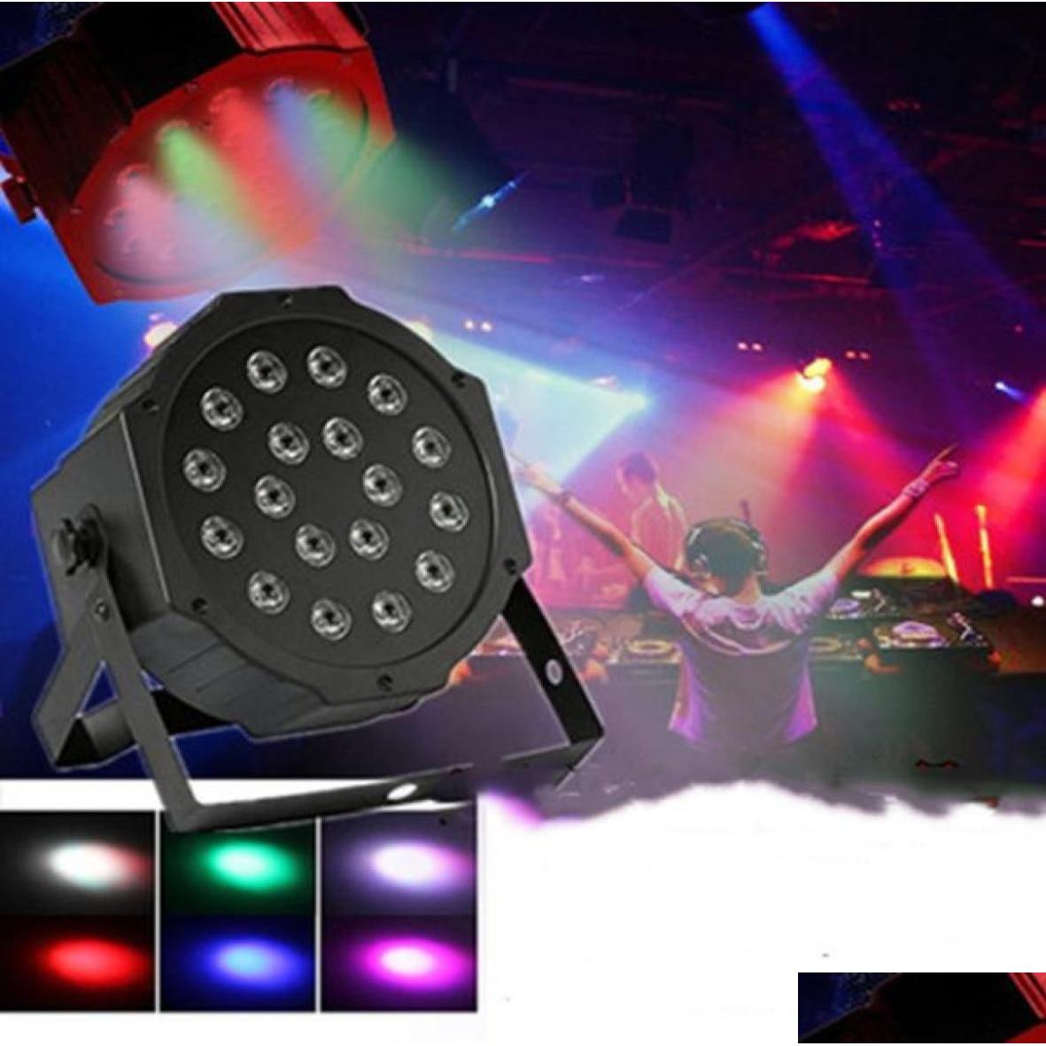 LED -effekter Stage Light Wed Decoration LED 18 Par Lighting Sound Control Lights Bar KTV Wedding Performance Beam Projector Lamp Drop D Dhok0