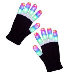 LED Electro Finger Flashing Gloves Iluminación ilumina Halloween Navidad Danza Rave Fiesta Diversión