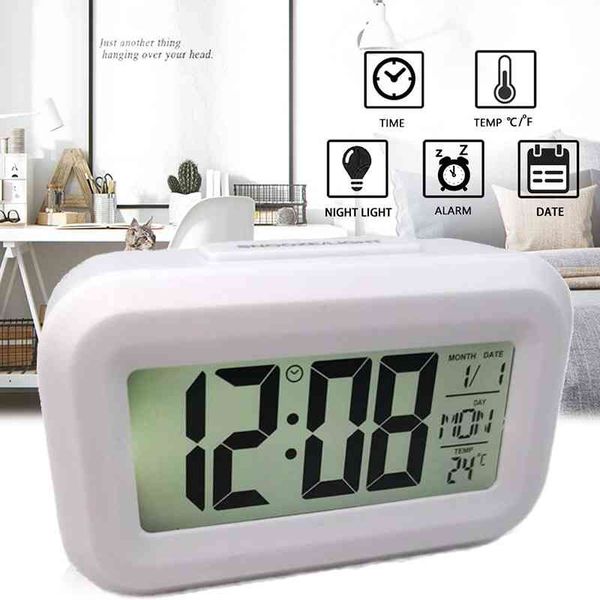 Écran d'alarme numérique électronique LED, rétro-éclairage pour la maison et le bureau, calendrier de données, horloge de bureau