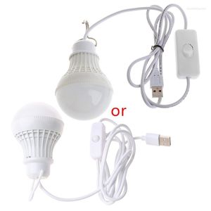 LED économie d'énergie USB ampoule lumière Camping maison nuit lampe crochet interrupteur