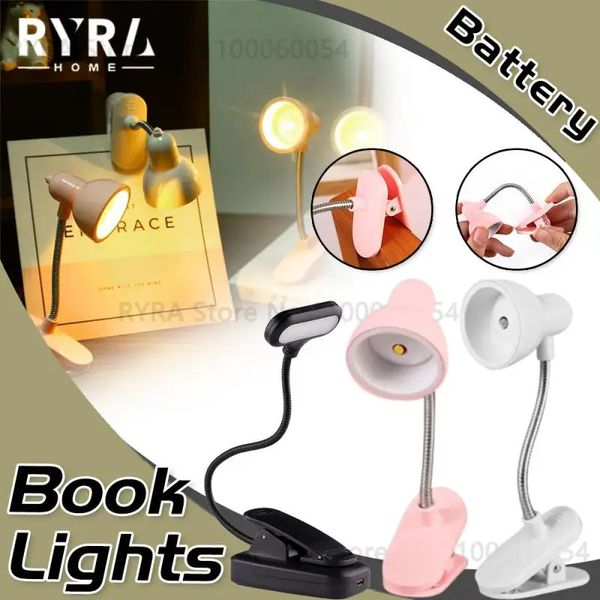 LED Protection des Yeux Livre Veilleuse Réglable Mini ClipOn Étude Lampe de Bureau Alimenté par Batterie Flexible Pour Voyage Chambre Lecture 231220