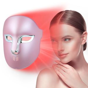 Led Face Mask Light Therapy 7 Color Pon Blue en Red Maintenance Skin Herjuvenation LED Facial Care 240318