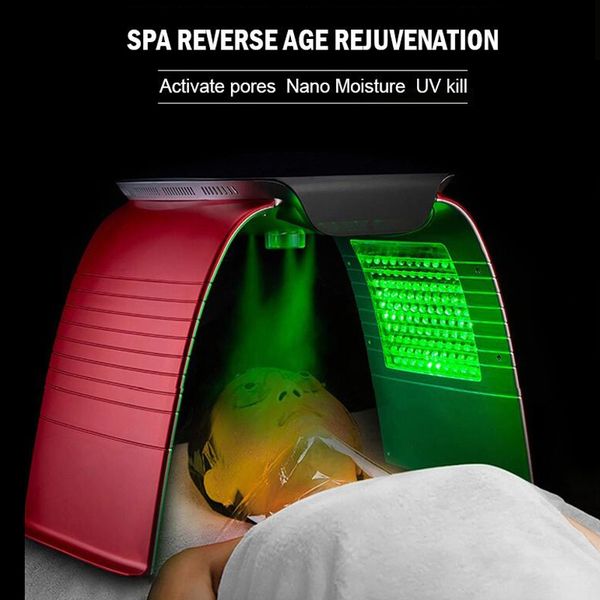 Máquina facial LED PDT Beauty Spa Rejuvenecimiento Photo Terapia de luz dinámica Tratamiento de cuidado de la piel Antiidruge 7 colores