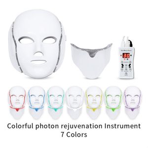 Led Gezichtsmasker Schoonheid Huidverjonging Photon Licht 7 Kleuren Masker Met Nek Therapie Rimpel Anti Acne Draai Skincare529