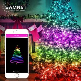 LED Fairy Light Christmas Decoratie String Lights App Intelligente Control Garland 5 M / 10 M Jaar Home Decor Holiday Light 211122