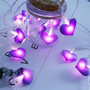LED Fairy Lights Love Heart Shape Battery Battery 2m 3m String Light Wedding Wedding Christmas Party Lamps Decoración