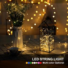 Led Fairy String Light 1M / 2M / 3M / 4M / 5m Lumières de cuivre alimentées par batterie pour la décoration de fête de mariage de vacances de Noël avec batterie