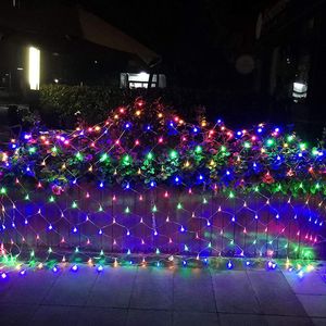 Guirnalda de luces LED para cortina de malla de hadas, Navidad, 6x4m, 10x8m, 110V, 220V, fiesta, boda, Año Nuevo, decoración de jardín al aire libre
