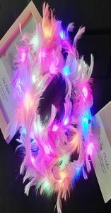 LED plume couronne couronne bandeau jouet LightUp ange Halo bandeau coiffure lumineuse pour femmes filles mariage noël lueur fête9355807