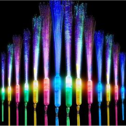 LED Glasvezel Stick Glow Sticks Oplichtende Glow Wands Sticks Kid Volwassenen Glow Verjaardag Entertainment Props Feestartikelen Carnaval Disco W0190