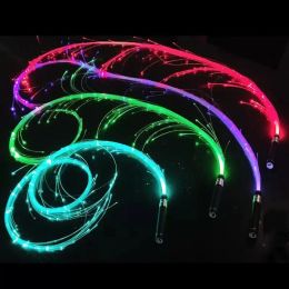 Fouet à Fiber optique LED, espace de danse, Super lueur, Mode effet couleur unique, pivotant pour les fêtes dansantes, spectacles lumineux