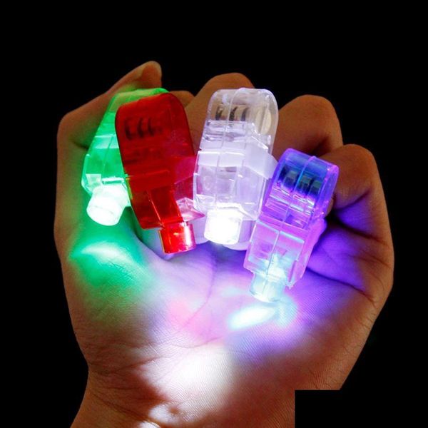 Guantes de dedo LED Lámpara Anillo Regalos Luces Resplandor Rayos láser Flashing Party Flash Kid Toys 4 colores K491 Entrega de gotas DHD6N