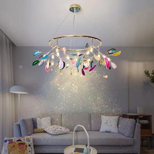 Pendentif LED cercle lumières minimaliste créatif agate lampe salon salle à manger chambre personnalité nordique suspension