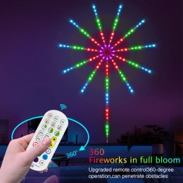 LED Fireworks Light RGB Smart Music Sound Sounc Changer la couleur Fireworks LED Strip Light Remote Control Christmas Decoration