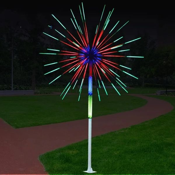 LED feux d'artifice lumière étanche arbre de noël lumière fée lampe pour Patio cour fête noël mariage jardin décor 240102
