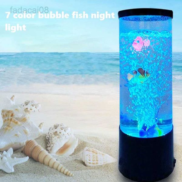 Lámpara de peces LED Luz de noche ambiental Control remoto Cambio de color Luces decorativas Acuario Regalo de cumpleaños para niños USB HKD230704