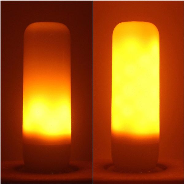 Bombillas de luz LED con efecto de llama E26 E14 Bombillas de luz de fuego parpadeantes con 3 modos 7W Bombilla de llama para Navidad Decoración del hogar Fiesta Restaurante Crestech