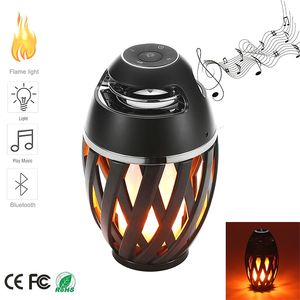 LED Vlamverlichting met Bluetooth-luidspreker Outdoor Draagbare LED Vlam Lamp Atmosfeer Lamp Stereo Speaker Sound Waterdicht Dancing Party