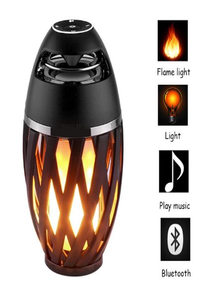 Lumières de flamme à LED avec haut-parleur Bluetooth Lampe à flamme à LED portable extérieure Lampe d'ambiance Haut-parleur stéréo Son étanche Danse Pa2145733