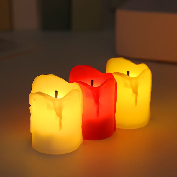 Bougie LED sans flamme en plastique, simulation de flamme, bougies d'anniversaire, noël, fête de mariage, décoration de la maison
