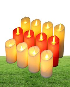 LED bougies sans flamme 3 pièces 6 pièces lumières à piles en plastique pilier vacillant bougie lumière pour la décoration de fête 2206063576360