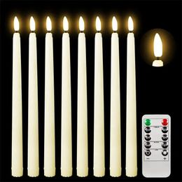 LED Flameless Flickering Taper Candles 3d Wick Lamp met afstandsbediening Tea Lights Wedding Home Decor Battery Operated 240430