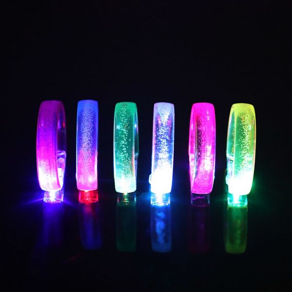 Pulsera de flash LED, juguetes para aliviar el estrés, pulsera de burbujas con brillo colorido, favores de fiesta