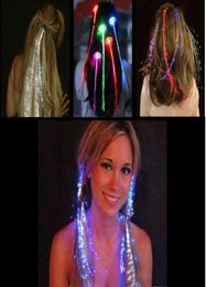 LED Flash Braid Femmes colorées Lumineuses Clips de cheveux Barrette Fibre Hairpin Light Up Party Bar Night Osmas Toys Decor WY0912390460