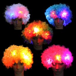 LED Flash Headgear Rave Rave Toy Luminoso Ventilador de abanico Explosivo Partido de la cabeza de la cabeza de la navidad Clown Halloween Suministros divertidos Funny Supplies