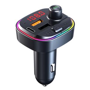LED Flitslamp C13 CAR KIT FM Zenders Handsfree Bluetooth Draadloze Cars MP3-speler Zender MIC AUDIO ONTVANGER QC3.0 PD DUAL USB-oplader