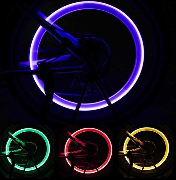 Flash LED Neumático Bicicleta Rueda Válvula Tapa Luz Coche Bicicleta Bicicleta Moto Rueda Neumático Luz LED Coche Luz Azul Verde Rojo Amarillo Luces Colorido