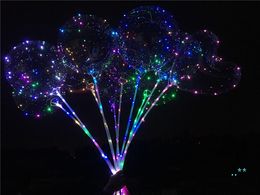 LED Knipperende Ballonnen Nachtverlichting Bobo Bal Multicolor Decoratie Ballon Bruiloft Decoratieve Heldere Lichtere Ballonnen met Stok Heet