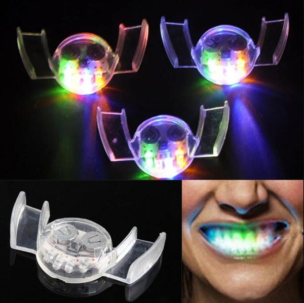 LED parpadeo de la boca Guardia de protección Glow Doja Funny LED LED Dientes de luz Halloween Favor Suministros Niños Niños Juguetes