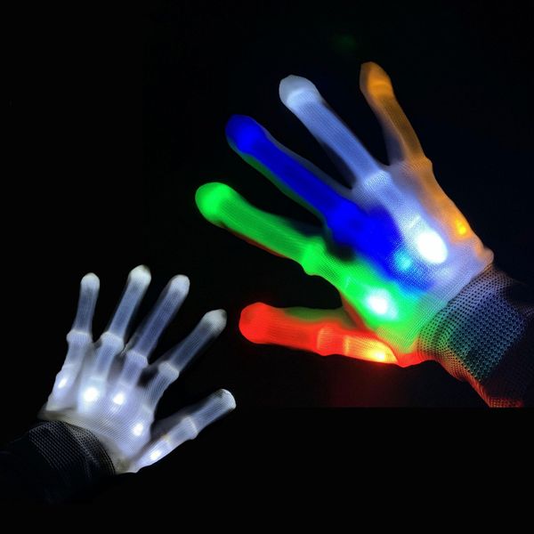 Gants clignotants à LED Glow Light Up Finger Lighting Dance Party Décoration Glow Party Supplies Accessoires de chorégraphie De Noël