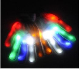 LED knipperende regenbooghandschoenen licht toont Halloween Cosplay Ghost Glove Mitts Kleurrijke Led Light Up speelgoed Halloween Dance Party F2504969