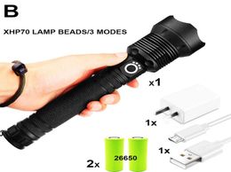 Ligera LED 90000 Lúmenes 702 Linterna más potente 26650 USB Torch 70 Linterna 18650 Lámpara de caza Light33384724