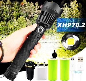 LED -zaklamp 90000 lumen XHP702 Most krachtige zaklamp 26650 USB Torch XHP70 Lantern Hunting Lamp Hand Light2981238