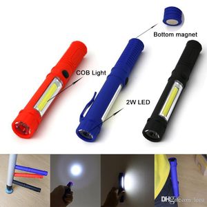 Lampe de poche LED COB, Mini stylo multifonction, Torches LED, poignée légère, travail à la main avec l'aimant inférieur