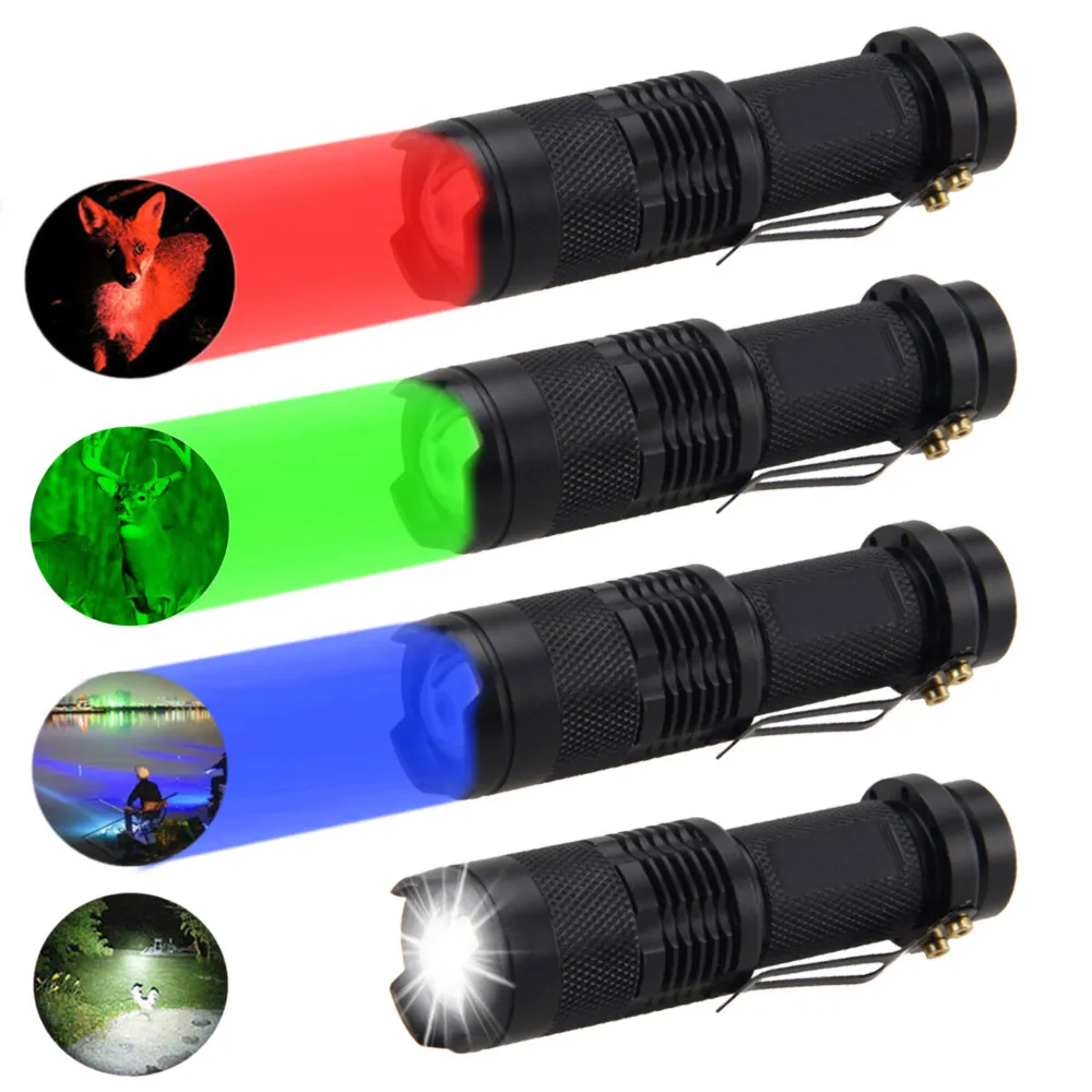 LED El feneri Aydınlatma LED Işık 3 Mod Fishing Avcılık Dedektörü için Zoomable Taktik Torç lambası