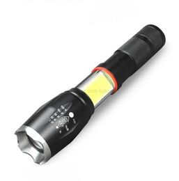 LED zaklamp side COB lamp ontwerp T6/L2 8000 lumen Zoombare zaklamp 4 licht 5 modi voor 18650 batterij outdoor sport lamp