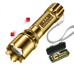 Linterna LED de bolsillo recargable por USB, luz LED de trabajo, 3 modos, resistente al agua, lámpara de emergencia para pesca, linternas pequeñas de bolsillo, Alkingline