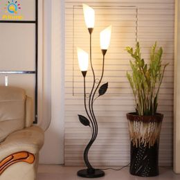 LED-vloerlamp acryl ijzer 3 kleuren dimbaar hoeklicht thuis woonkamer studeerwinkel el staande verlichting lampen met afstandsbediening2974