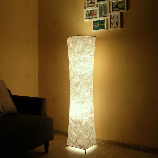 Lampadaire LED Softlighting nordique minimaliste Design tissu abat-jour torse lampes sur pied pour salon chambre atmosphère chaleureuse