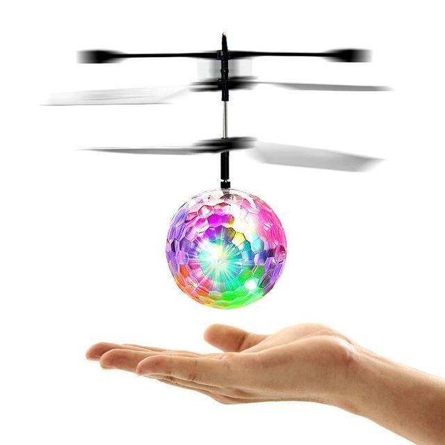 LEDフライングボールおもちゃ充電式ライトアップボールドローン赤外線誘導ヘリコプターおもちゃ