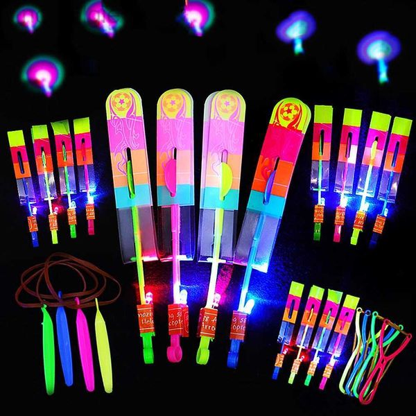 LED Flying Toys 12 / 30pc Éclairage extérieur LED Slingshot Flying Sword Toys Kids Birthday Party Cadeaux Boys Girls Souvenir Pinata Filler Reward Pack 240410