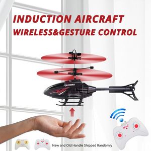 LED Flying Toys 2 Channel Gesture Control Suspension Helicopter RC Remote Induction Aircraft With Charging Light Kids Toy for Boy 230920